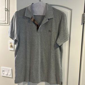 Burberry mens polo gray size large like new
